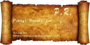 Panyi Renáta névjegykártya